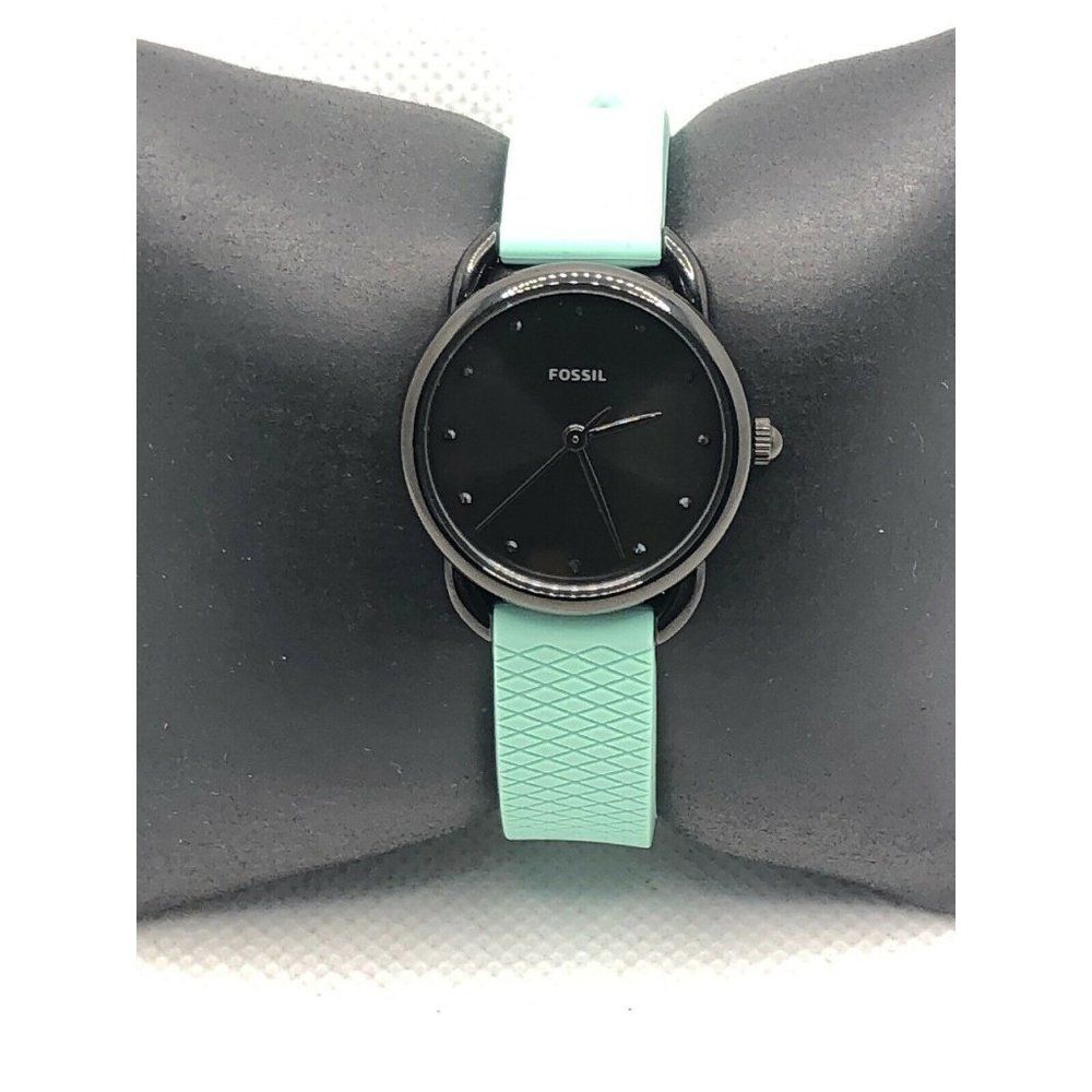 Fossil ES4489 Womens Silicone Analog Black Dial Qu